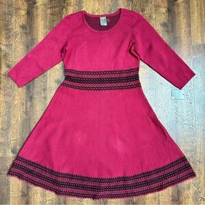 TAYLOR Red Sweater Dress Medium